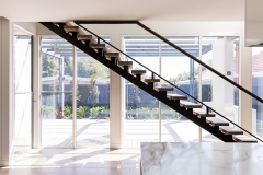 Straight flight double beam stringer staircase-Allandmetal (1)