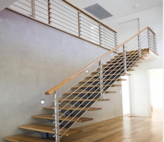 Staircase railing stainless steel rod railing for stairs design