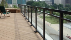 Outdoor aluminum glass railing with frame for balcony