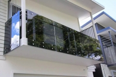 Standoff glass railing with tempered tinted glass for balcony railing