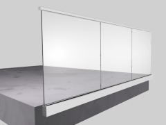 U base shoe glass balustrade aluminum glass railing design for balcony