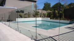 Pool fence spigot glass balustrades system with stainless steel glass spigot