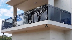 Tinted glass railing spigot glass railing frameless for balcony