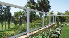 White aluminum balcony system glass railing for exterior