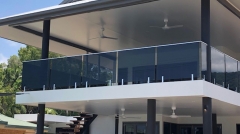 Tinted glass railing spigot glass railing frameless for balcony