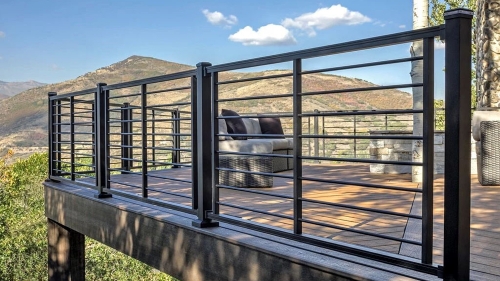 Aluminum railing metal railing system for exterior deck