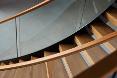 Modern Curved Floating Staircase With Standoff Glass Railings