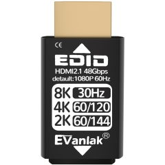 8K 30Hz HDMI Dummy Plug, 4K EDID Emulator Virtual Display Adapter, Headless Ghost HDMI 2.1 Emulator Supports 8K@30Hz / 4K@120Hz / 1440p@144Hz / 1080p@