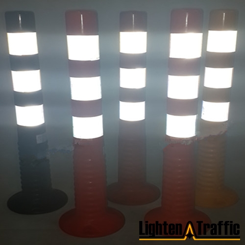 Highly Visible Soft Elastic PU Flexible delineator Warning Post
