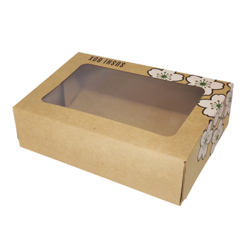 Foodgrade and Cheap Delivery Disposable Packaging sushi carton paper box with clear window