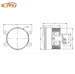 The new car LED dual light lens fog lamp white and yellow 35w non-destructive installation of general motors fog lamp