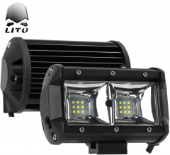 Quad Row 5Inch 96W Flood Bar 3600LM Driving Fog Led Off Road Lights for Trucks Jeep UTV ATV Marine Boat