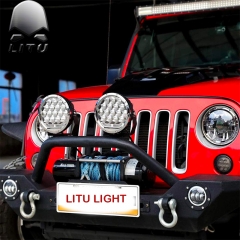 Round Offroad Light 7 Inch Driving Lights Spot Beam with Osram Chips & PUMA Lens Offroad Led Work Lights for Trucks Pickup Jeep Wrangle Golf Cart Ford f150