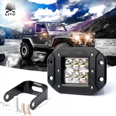 LITU 4 inch 18W LED Pods Lights with Ear LED Daytime Driving Light for Offroad Truck Motorycycles