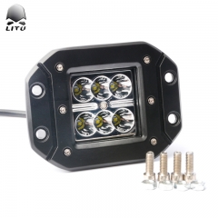 LITU 4 inch 18W LED Pods Lights with Ear LED Daytime Driving Light for Offroad Truck Motorycycles