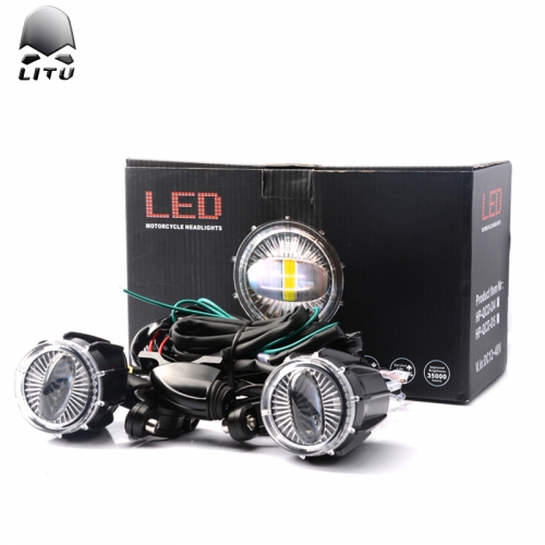 LITU 2.5 inch 30W Motorcycle Driving Light Bar Universal LED Fog Light Kit for Offroad Motorcycles