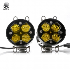 2020 LITU Replaceable LED Fog Lights Assembly 40W Yellow Lighting Conversion Kits 3.5 inch LED Headlight used for Wrangler
