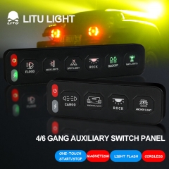 LITU 12V 24V LED Panel Circuit Control Box 4/6 Gang Switch Panel LED for UTV Off Road Car SUV