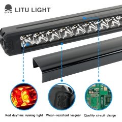 LT-CTD-57 Single Row Off-road LED Light Bar With Red DRL