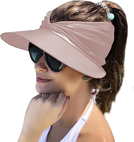 Sun Hat Women, Sun Beach Visor Cap UV Protection with Wide Brim for Sports Beach Golf