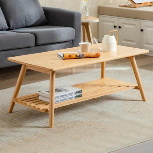 Coffee Table Openshelf Foldable-Bamboo