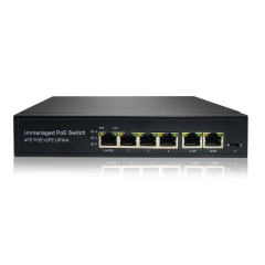 6-Port PoE switch with 4 poe port supports 250m Distance