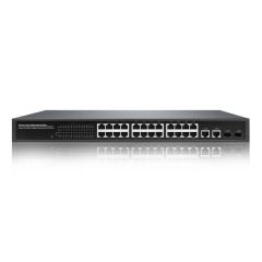 24-Port 10/100M web managed POE Switch With  2 Uplink Gigabit combo ports