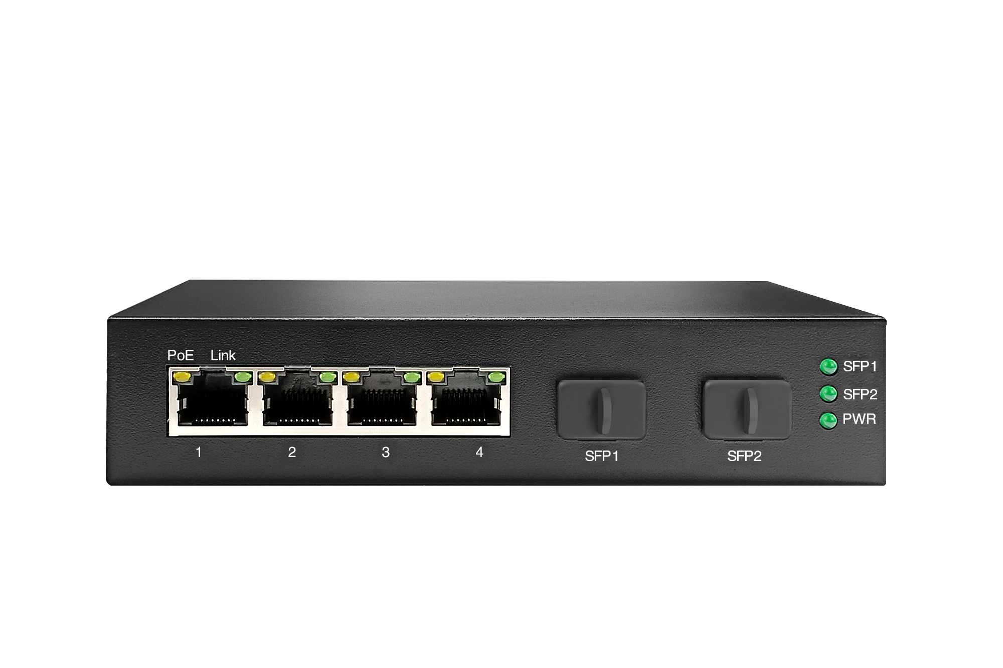 4 port gigabit poe switch with 2*1.25G SFP uplink