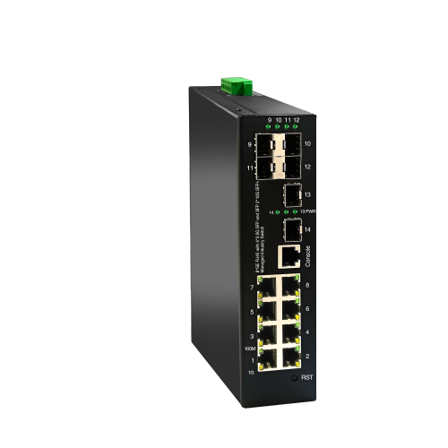 8 Gigabit Ports+4*2.5G SFP Slots+2*10G SFP Slot+ L2 Managed Industrial PoE Switch