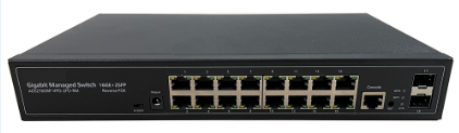 16-Port Full Gigabit Managed 24V Passive PoE Switch with 2 SFP Slots