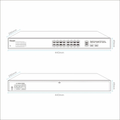 Unmanaged 16 Port Full Gigaibt POE Switch With 2X1G RJ45 & 2X1G SFP