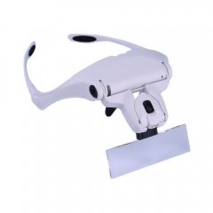 White Head Magnifying Glass w/LED Lamp