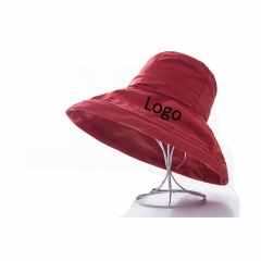 Double Sided Large Brim Bucket Sun Hat with String