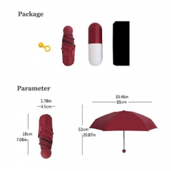 Oempromo waterproof five-folding mini capsule pill umbrella