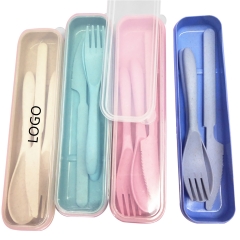 Wheat Straw Cutlery Set With Case