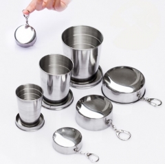 Foldable Stainless Cups with Keychain