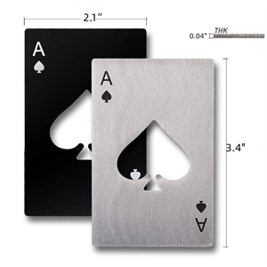 Stainless Steel Flat Poker Bottle and Spade Beer Opener