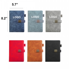 A5 pu leather customized magnetic buckle business notebook