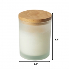 Wax Candle in Glass Jar w/Bamboo Lid