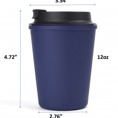 12 oz Microwavable travel reusable coffee cup with lid