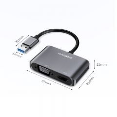 USB3.0转HDMI+VGA线