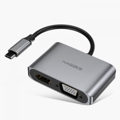 USB-C to HDMI VGA Adapter with PD Power Supply