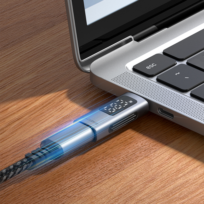 CY Transparent Type C Smart LED Display Adapter USB4.0