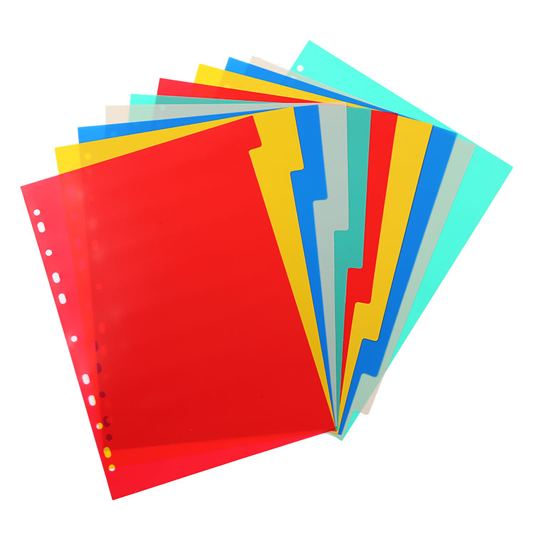 PP Index Dividers, 10 parts, Opaque, A4,Dividers & Indices