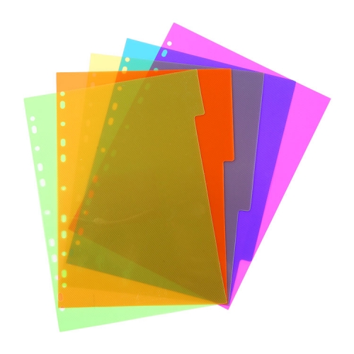 PP Index Dividers, 5 Parts, Translucent, A4,Dividers & Indices