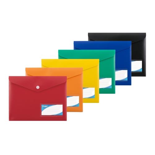 Document Wallets with Button Closure, Opaque, PP A5,Document Wallets