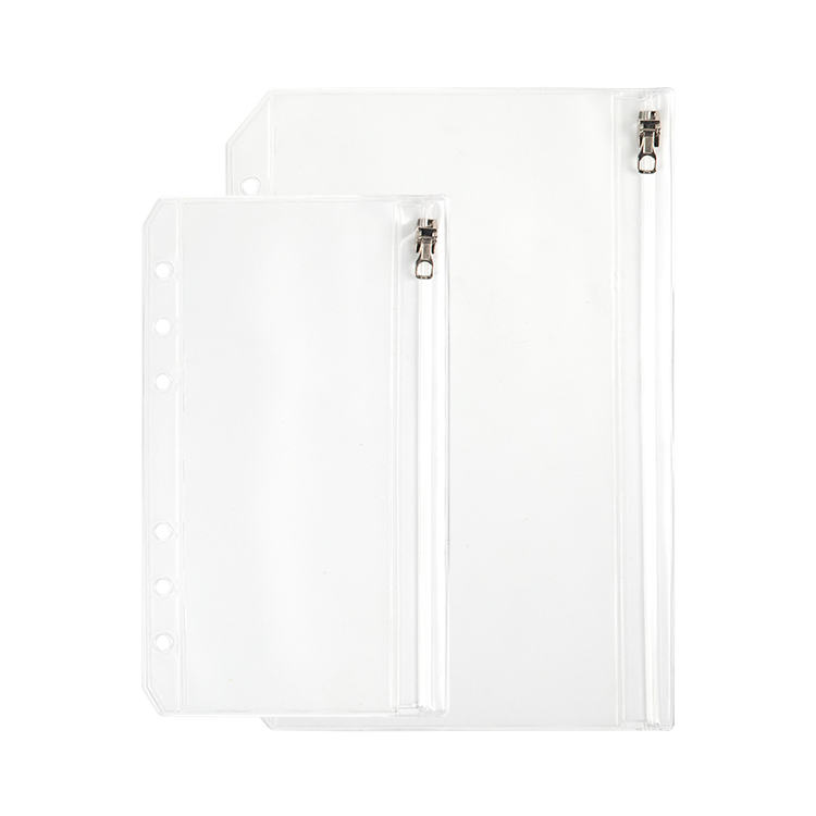 Binder Pockets with Metal Zipper, 6 Holes, A5, A6 Size,Binder Pockets