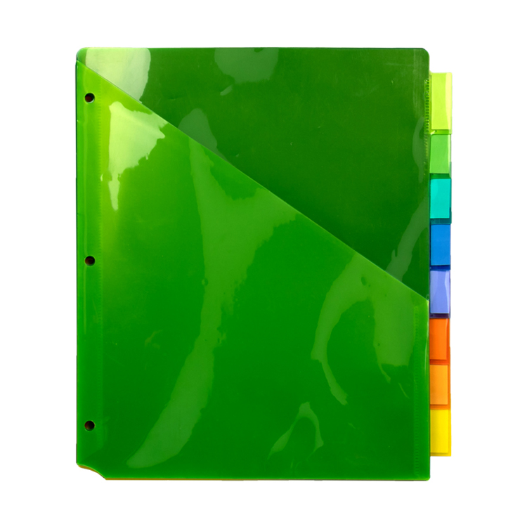 8tab poly dividers with double side pocket