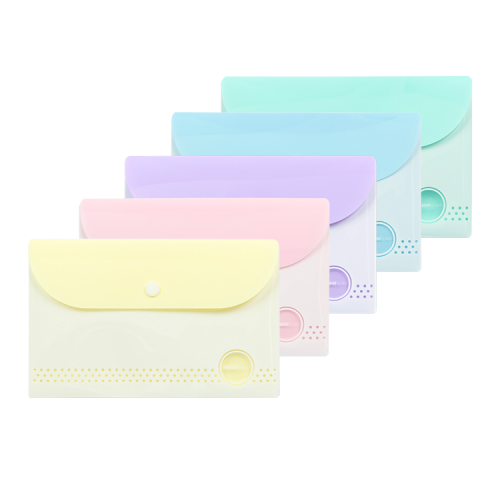 Plastic Envelopes with Snap Closure, Check Size, PastelGLAM