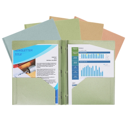Pocket Folders with Prong, Wheat Straw Plastic